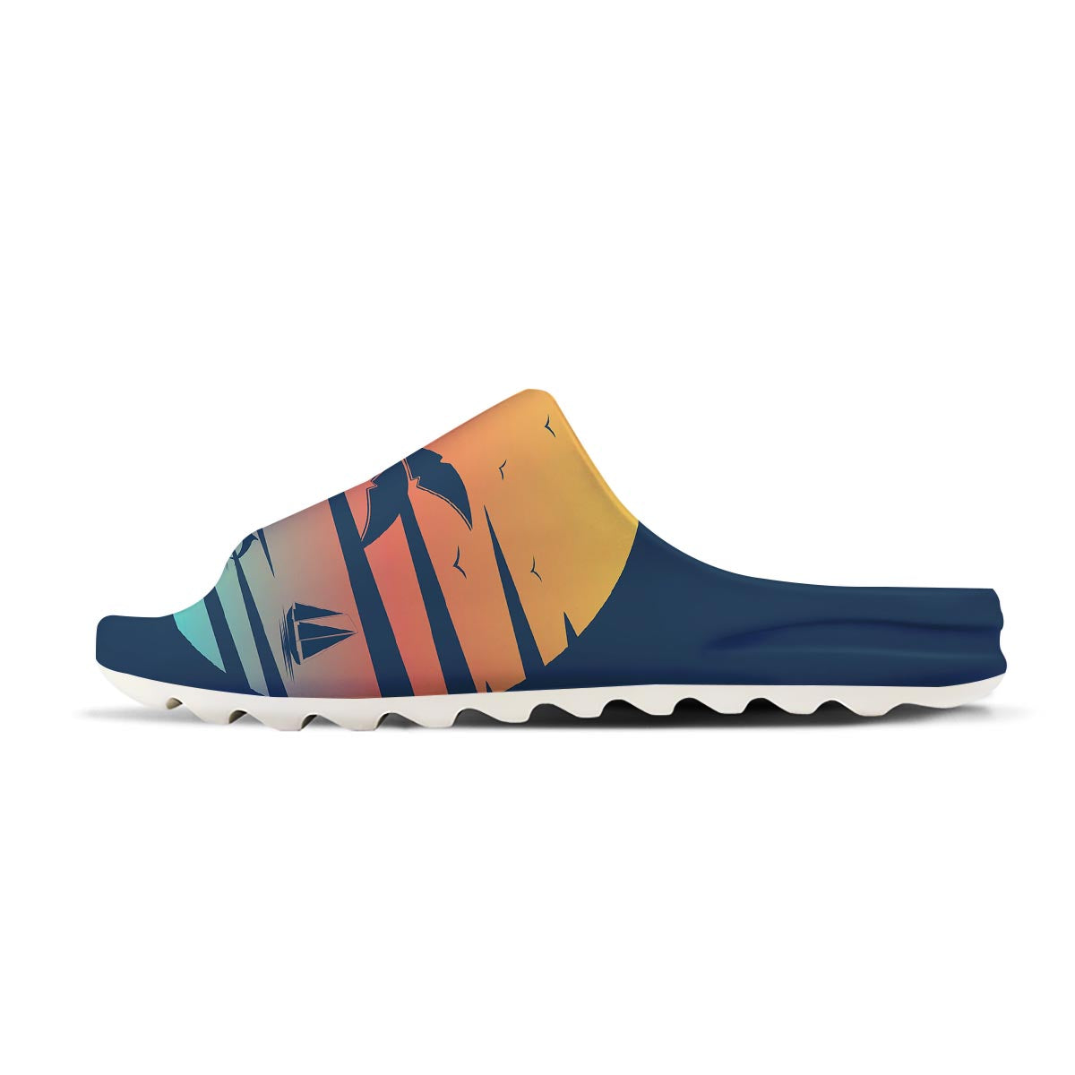 Sunset Beach Tropical Print Sandals-grizzshop