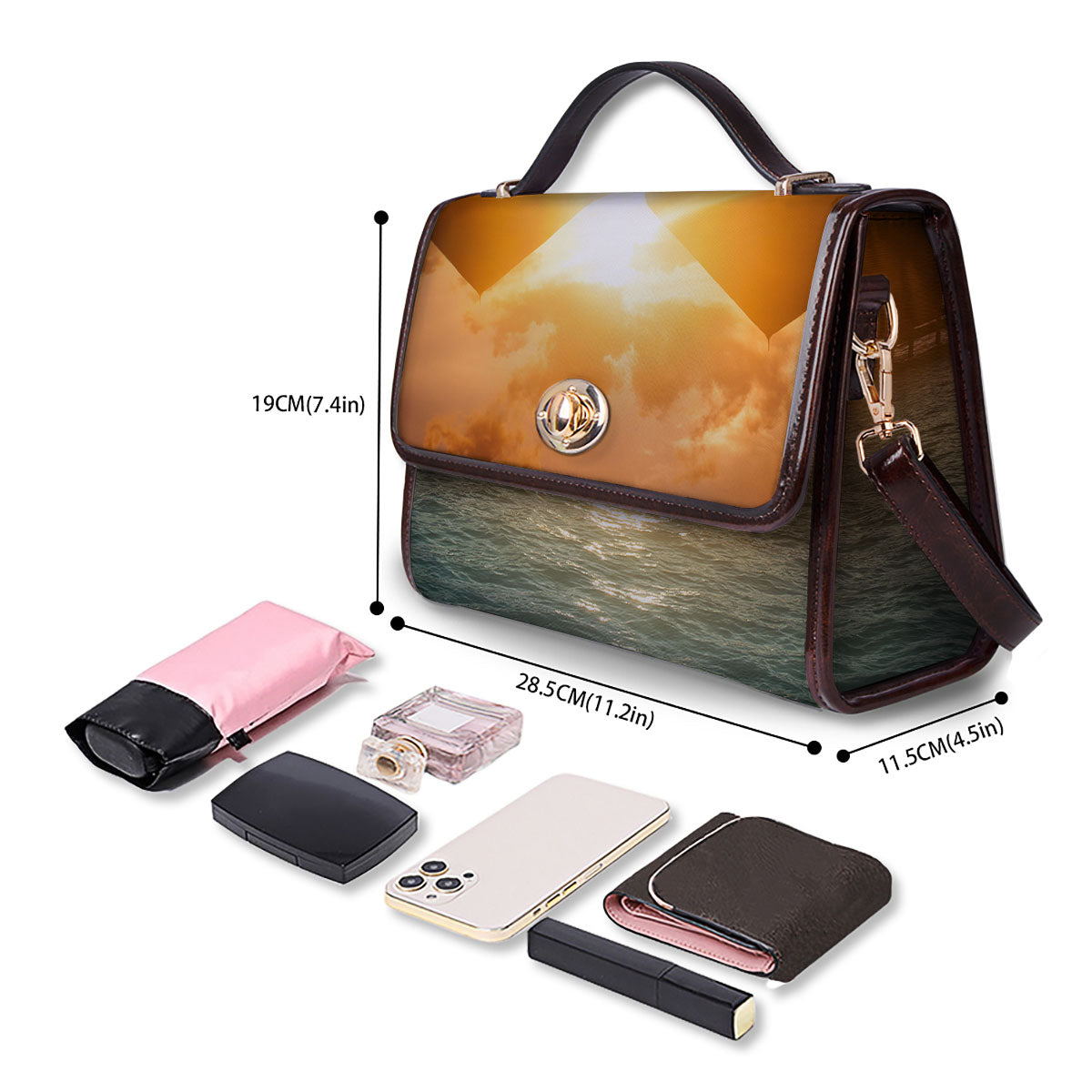 Sunset Maldives Print Women's Satchel Bag