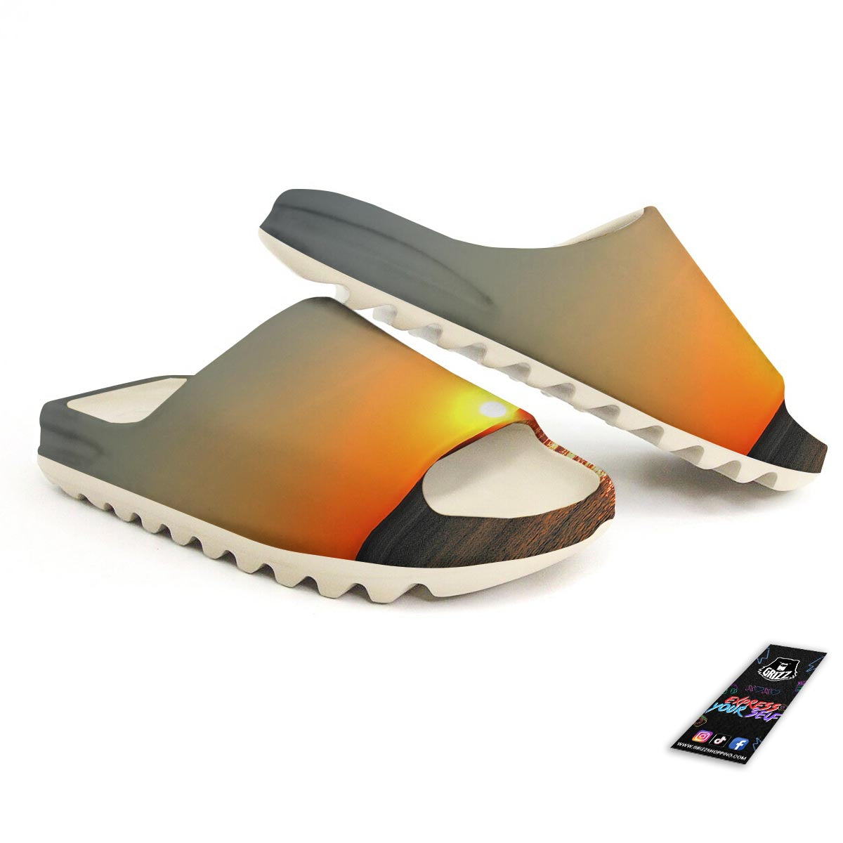 Sunset Over Sea Print Sandals-grizzshop