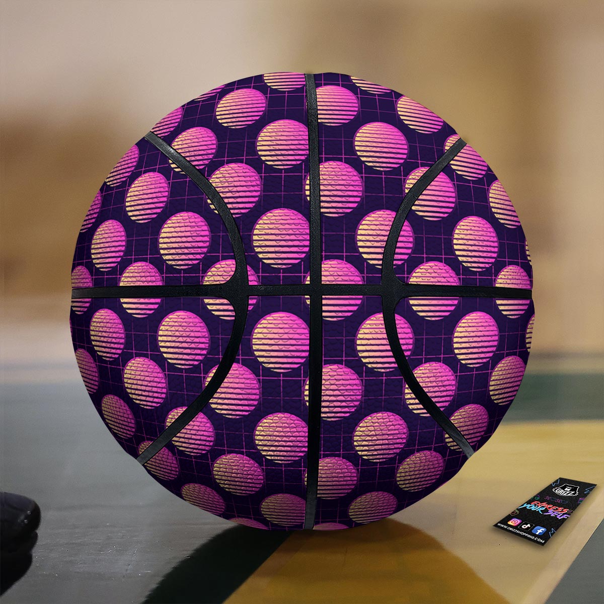 Teal Marble Print Pattern Basketball