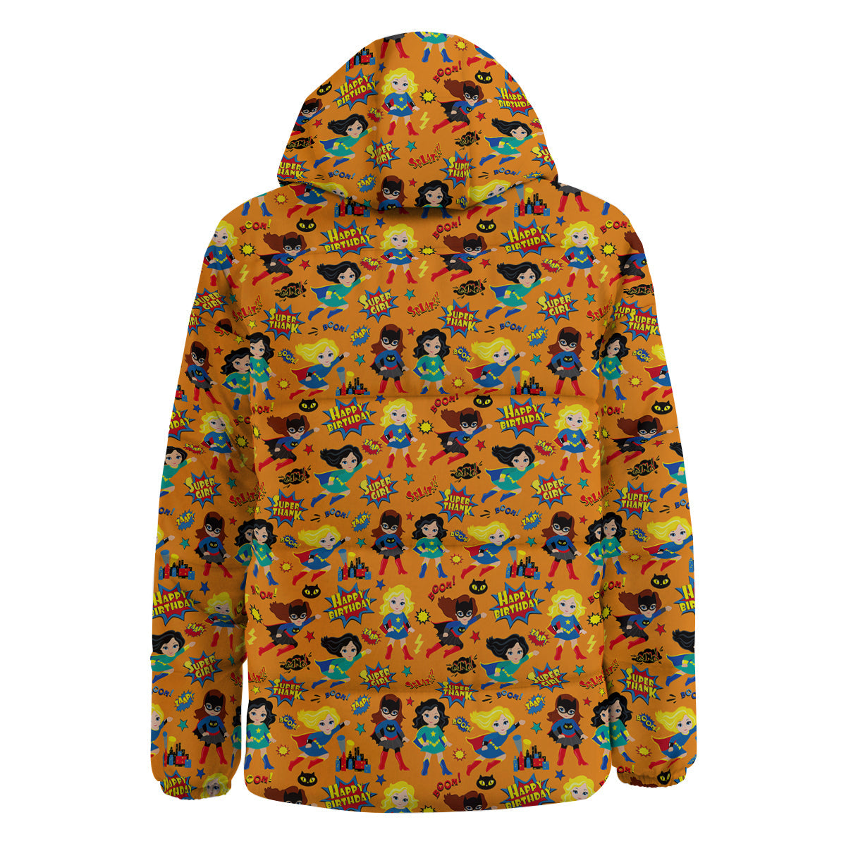 Superhero Girls Print Pattern Down Jacket-grizzshop