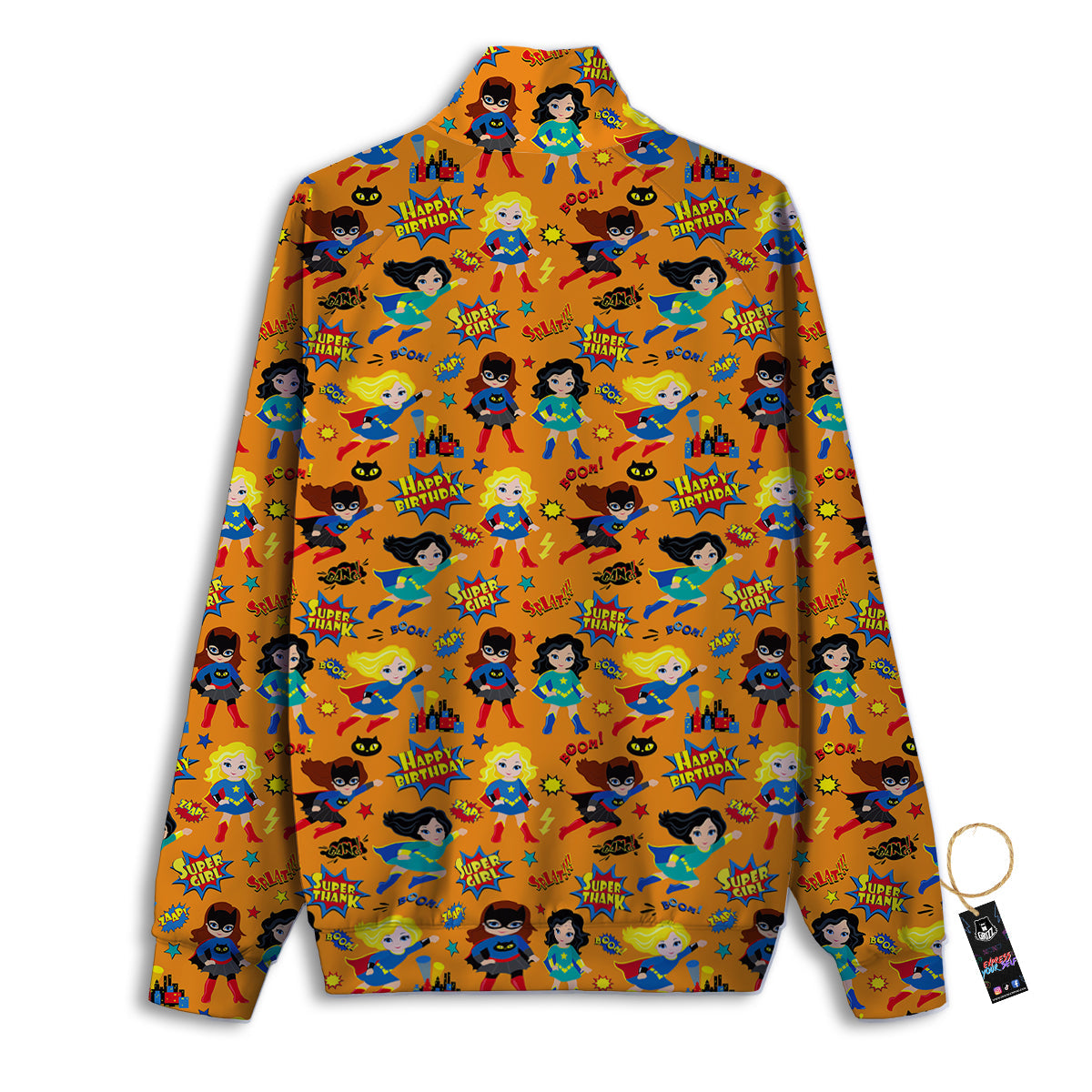 Superhero Girls Print Pattern Track Jacket-grizzshop