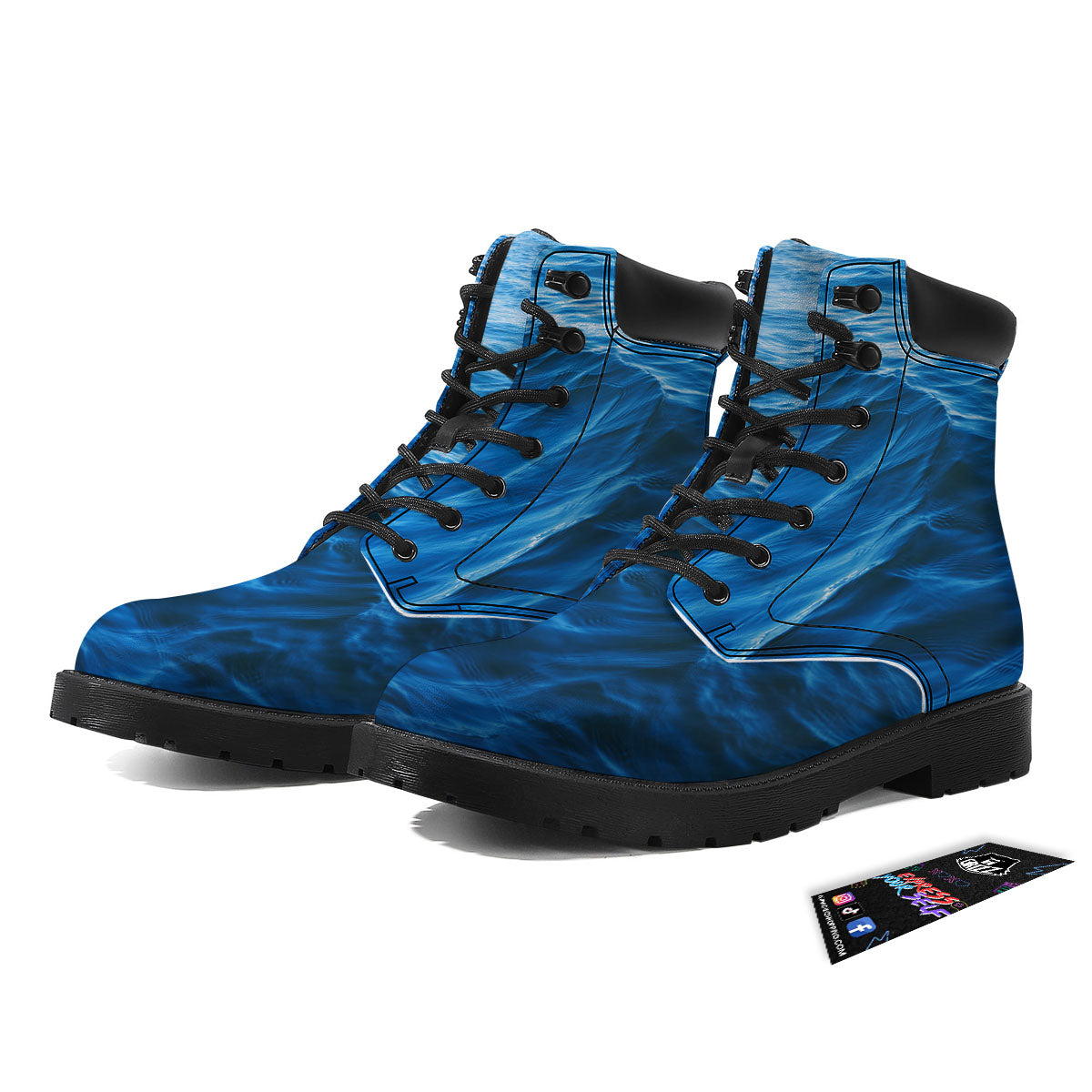 Surface Ocean Print Boots-grizzshop
