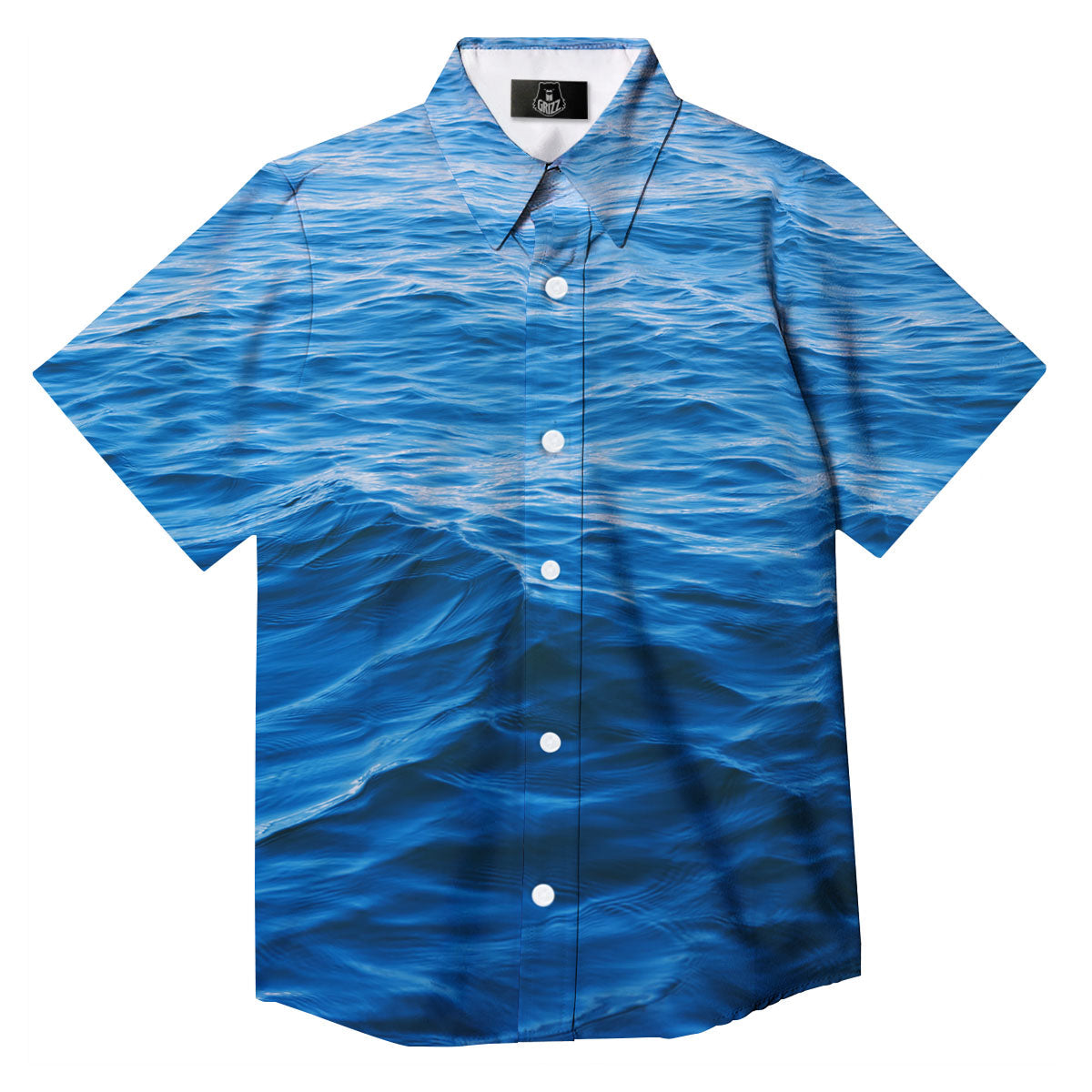 Surface Ocean Print Button Up Shirt-grizzshop