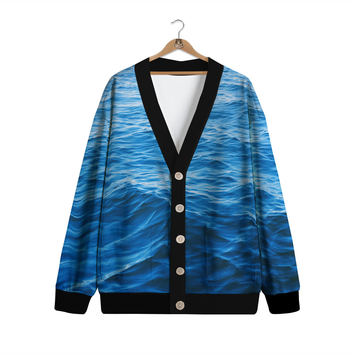Surface Ocean Print Cardigan-grizzshop