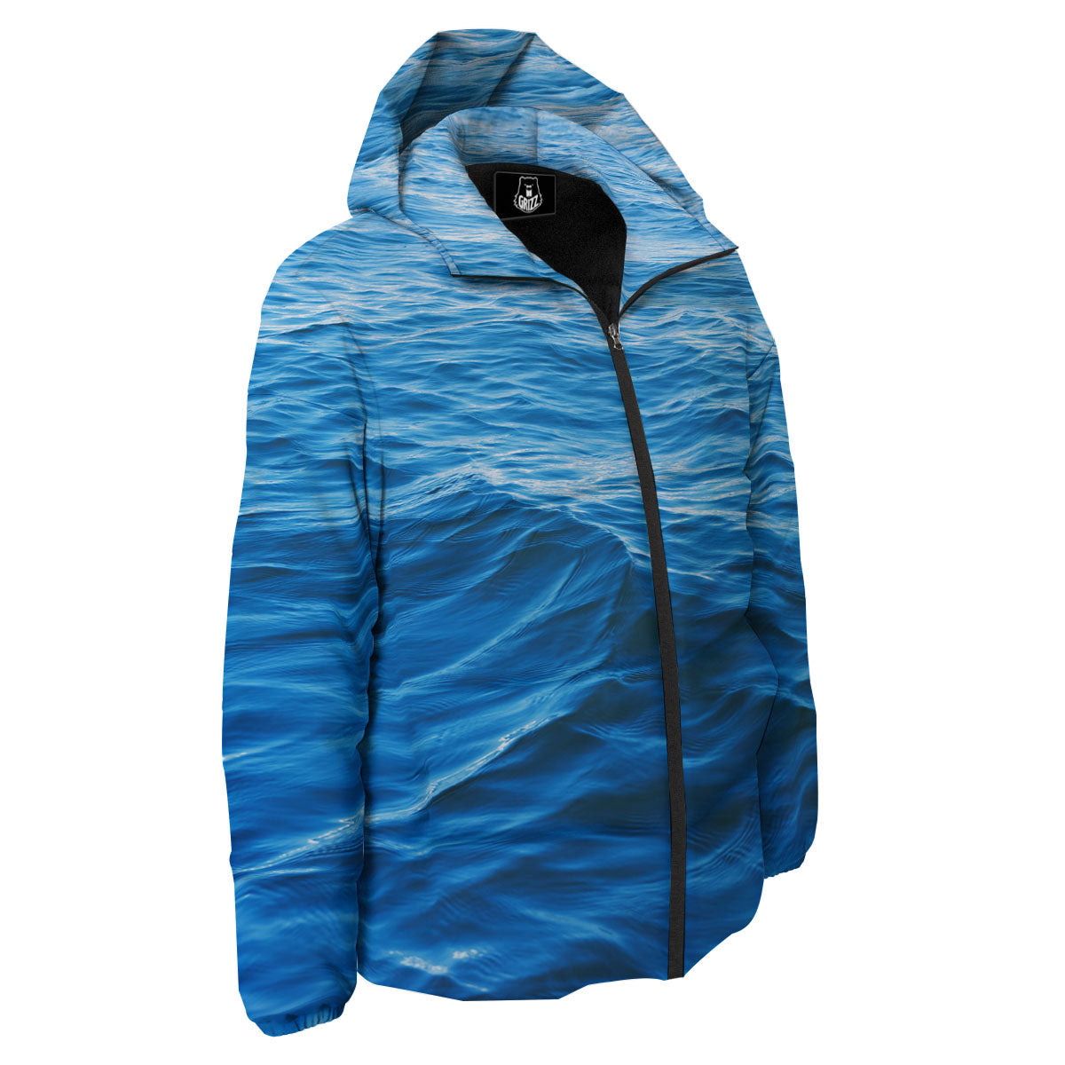 Surface Ocean Print Down Jacket-grizzshop