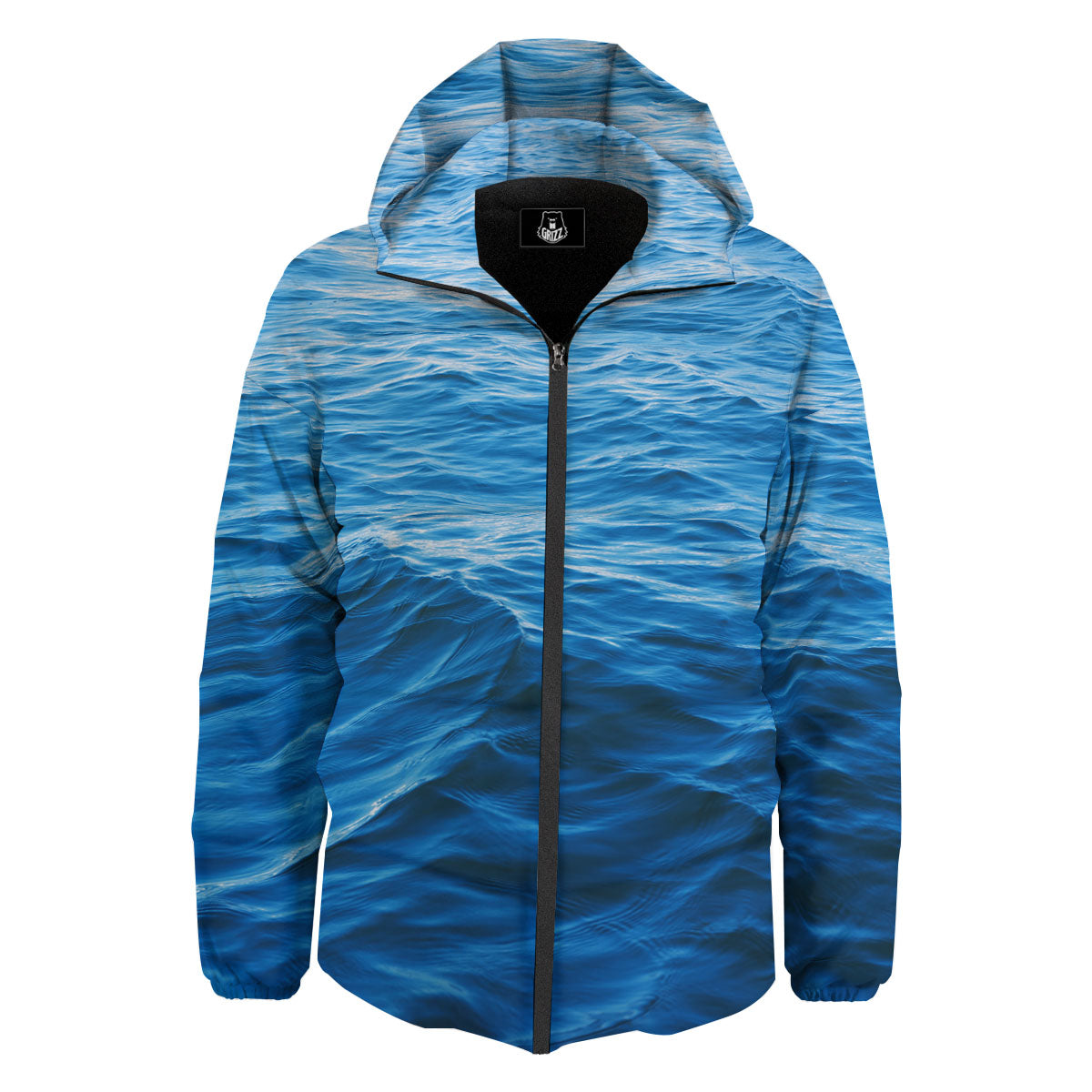 Surface Ocean Print Down Jacket-grizzshop