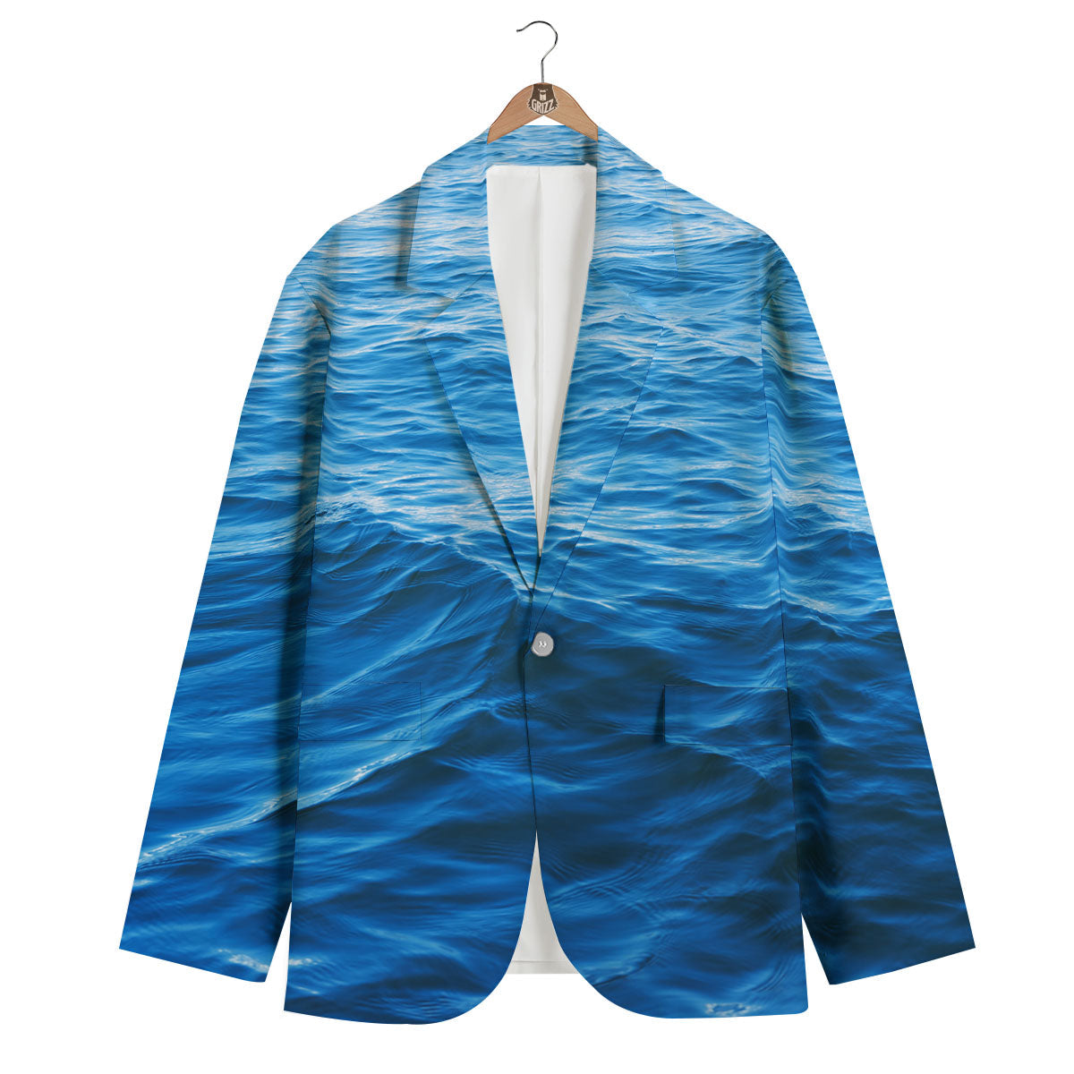 Surface Ocean Print Men's Blazer-grizzshop