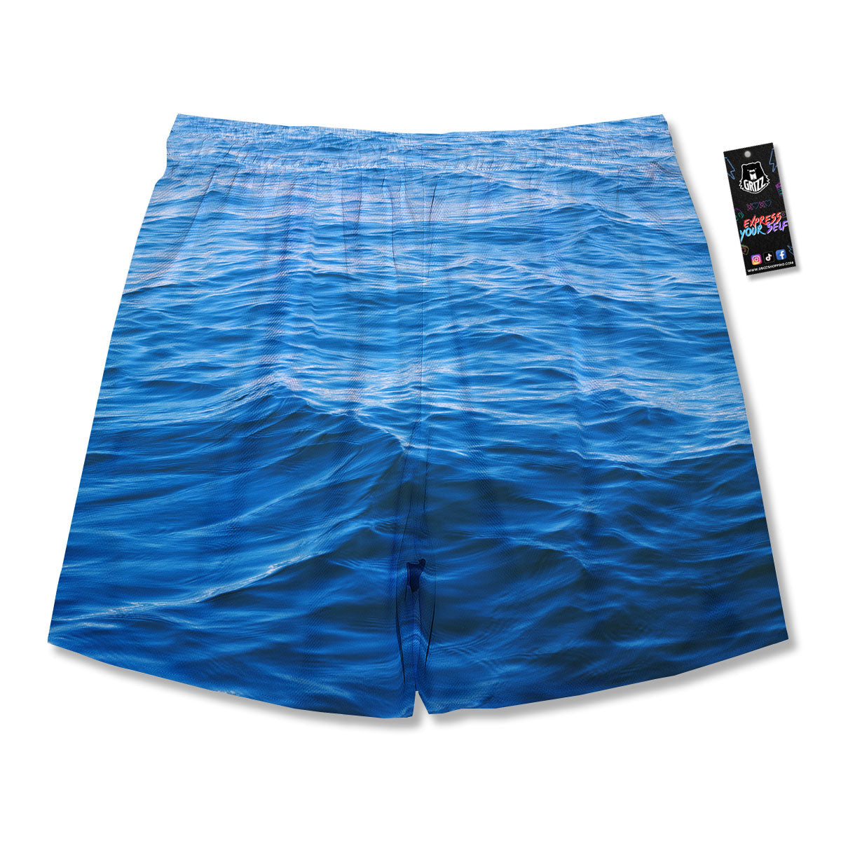 Surface Ocean Print Men's Running Shorts-grizzshop