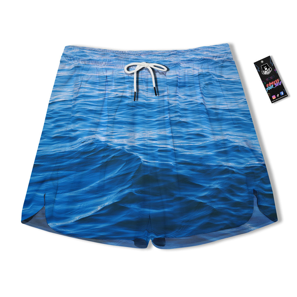 Surface Ocean Print Men's Running Shorts-grizzshop