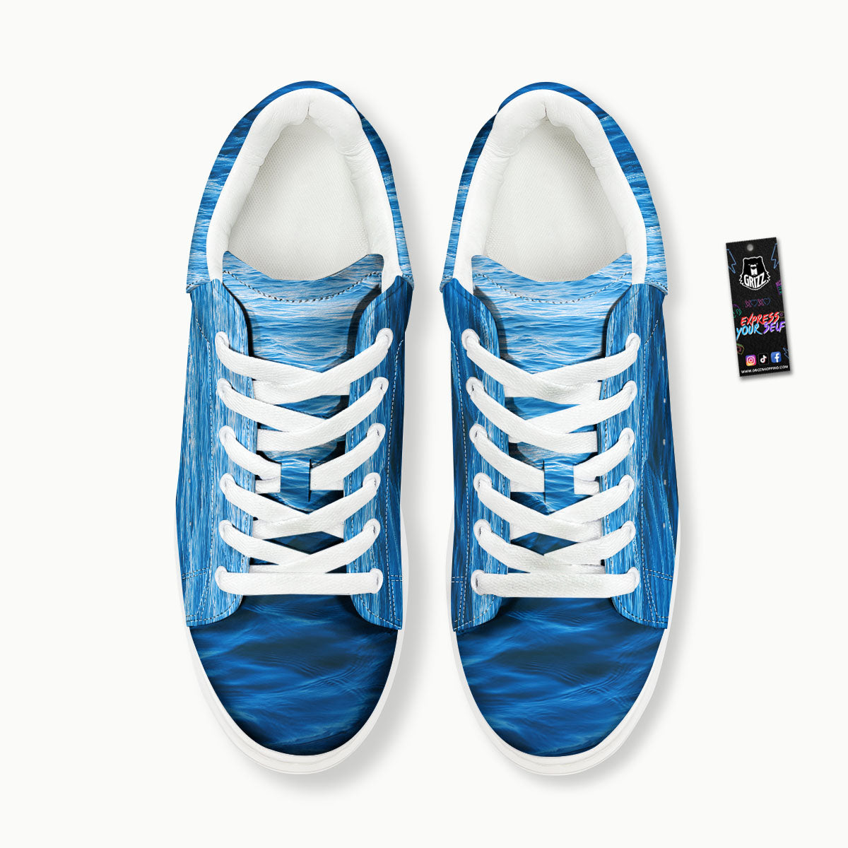 Surface Ocean Print Platform Shoes-grizzshop