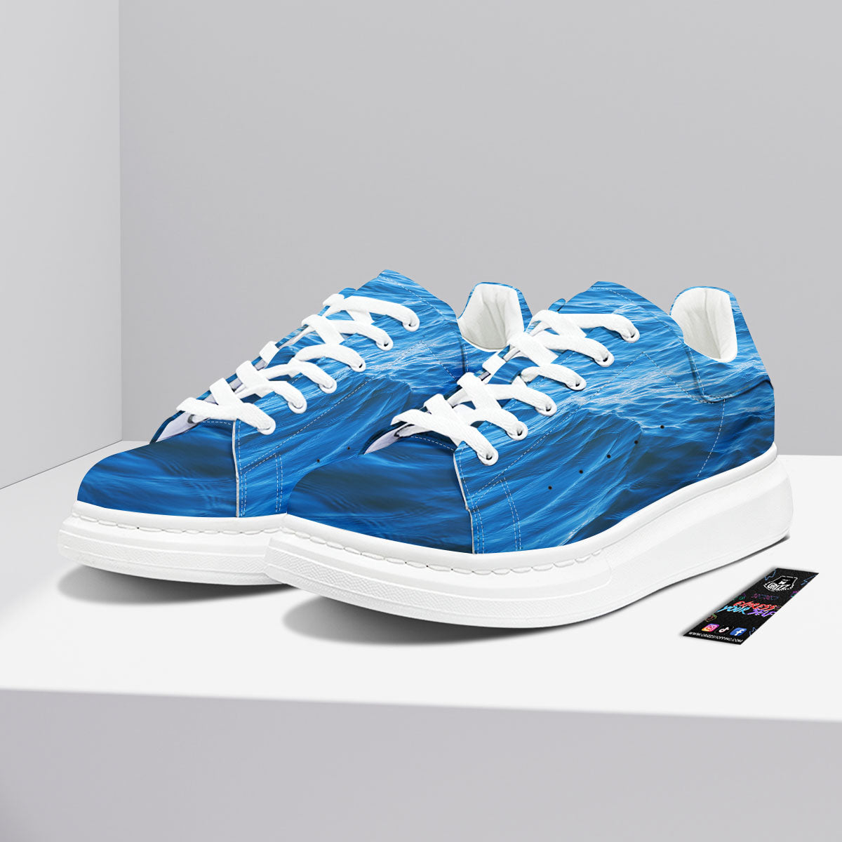 Surface Ocean Print Platform Shoes-grizzshop