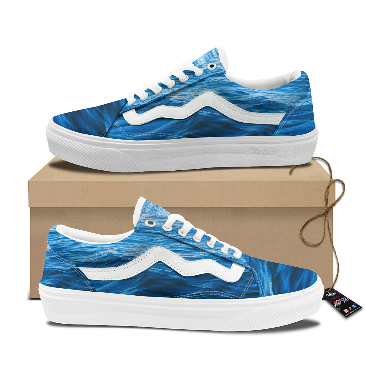 Surface Ocean Print Skate Shoes-grizzshop