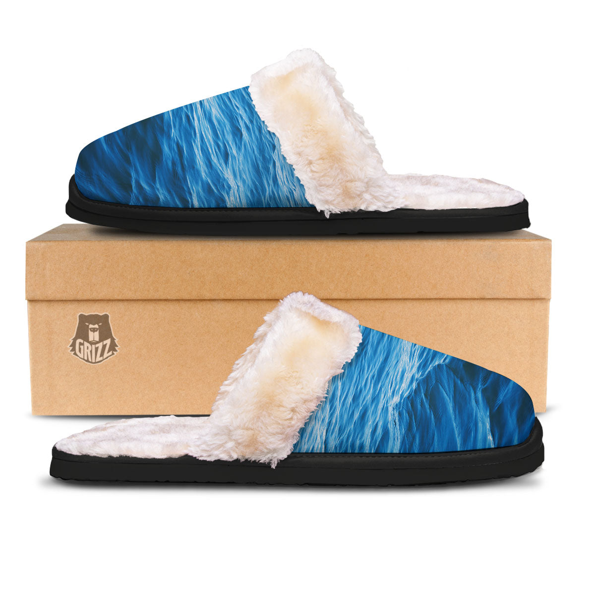 Surface Ocean Print Slippers-grizzshop