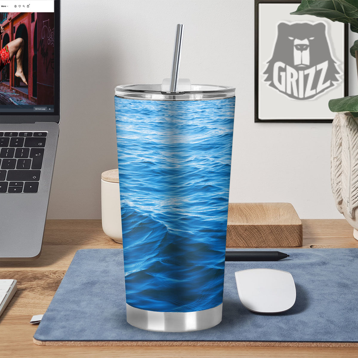 Surface Ocean Print Tumbler-grizzshop