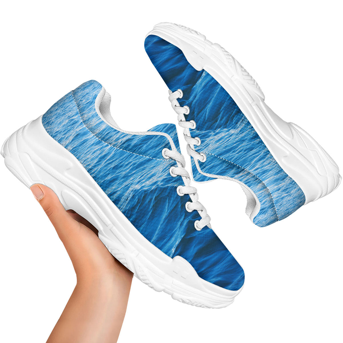 Surface Ocean Print White Chunky Shoes-grizzshop