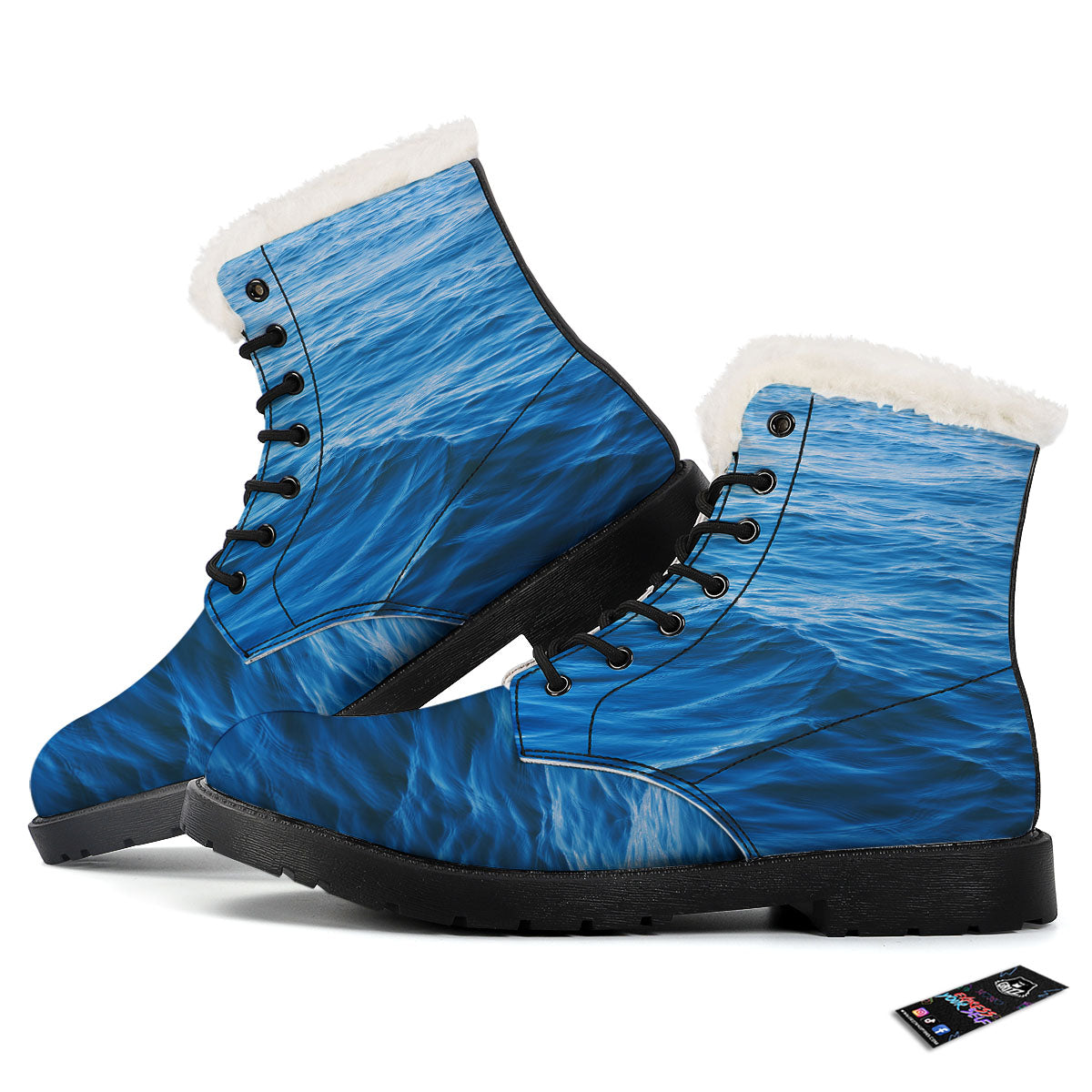Surface Ocean Print Winter Boots-grizzshop