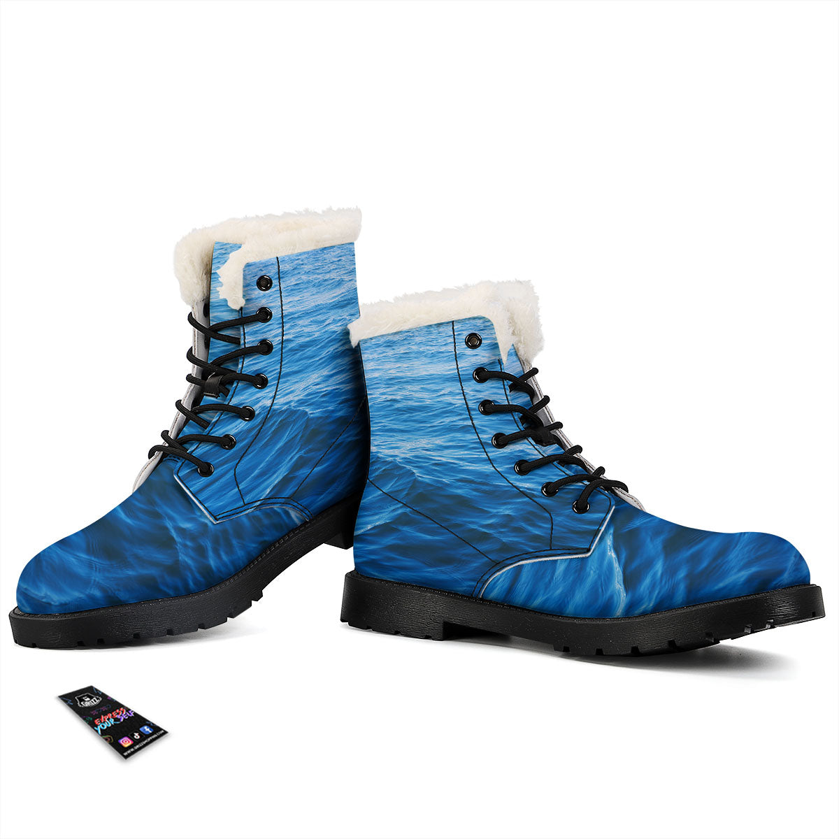 Surface Ocean Print Winter Boots-grizzshop