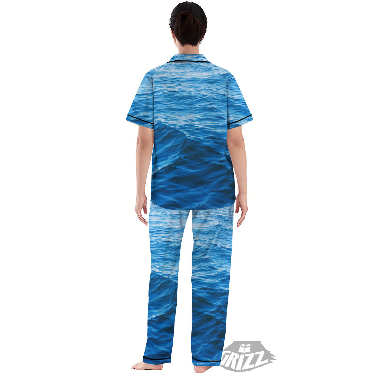 Surface Ocean Print Women's Pajamas Set-grizzshop