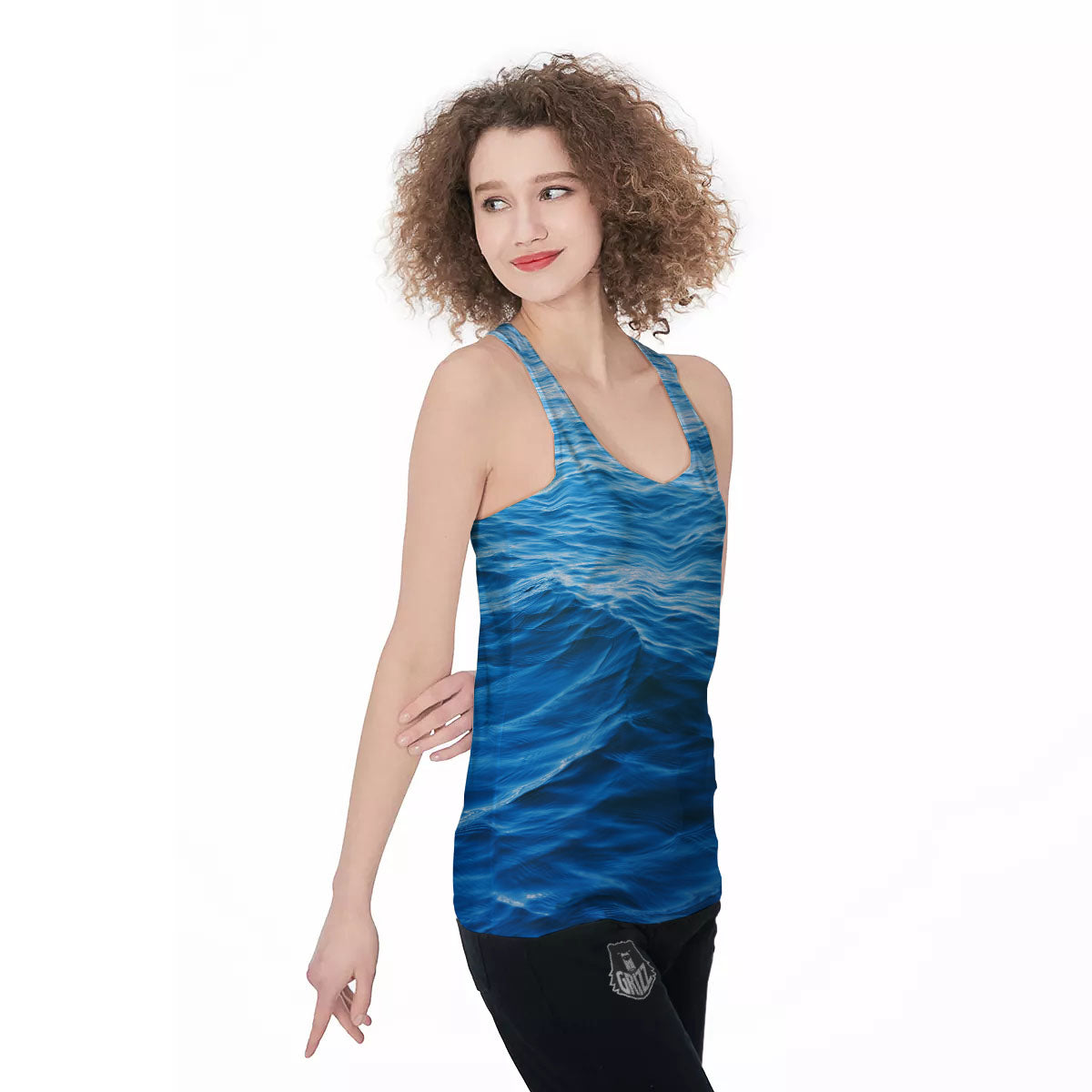 Surface Ocean Print Women's Racerback Tank Top-grizzshop