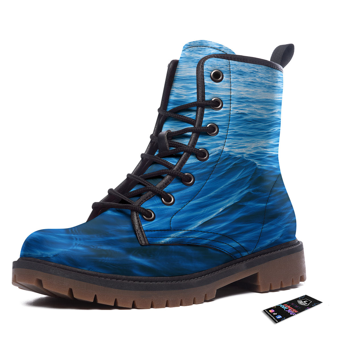 Surface Ocean Print Work Boots-grizzshop