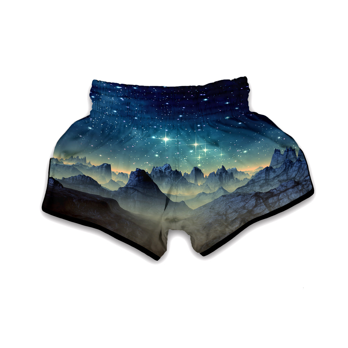 Surface Planet Galaxy Space Print Muay Thai Boxing Shorts-grizzshop