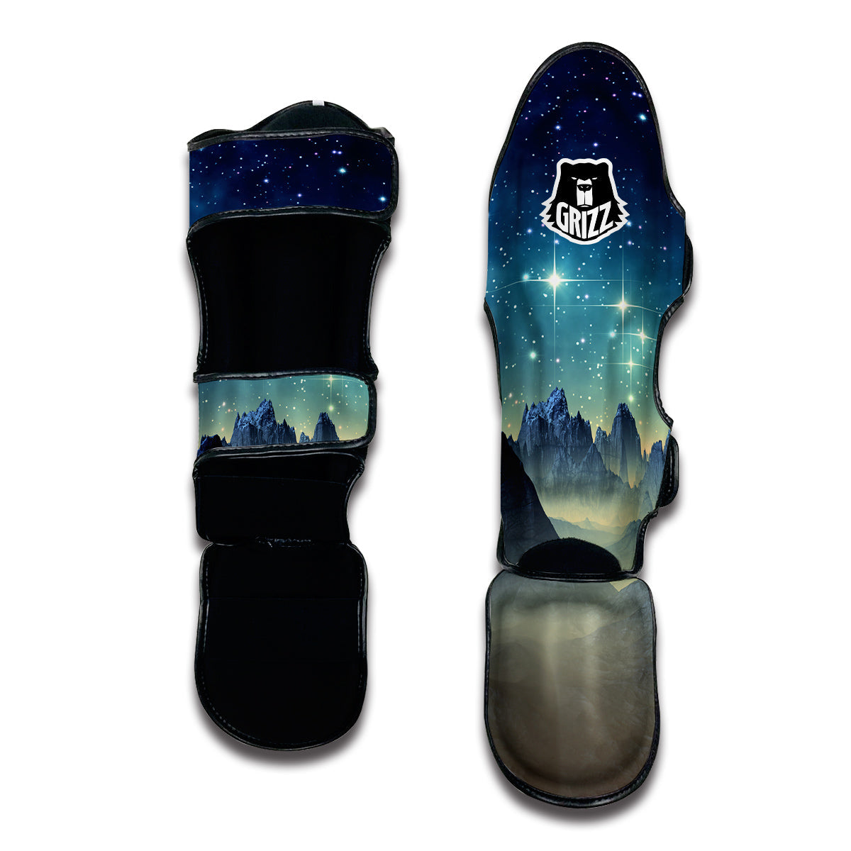 Surface Planet Galaxy Space Print Muay Thai Shin Guards-grizzshop