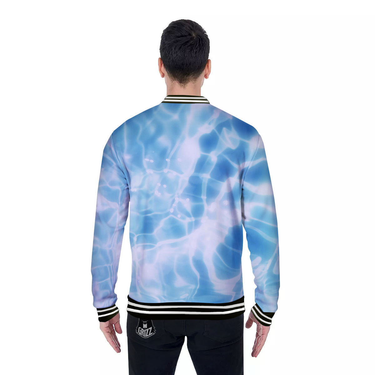 Surface Pool Water Print Baseball Jacket-grizzshop