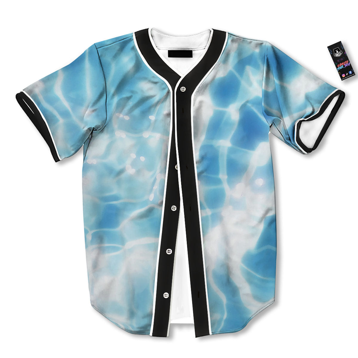 Surface Pool Water Print Baseball Jersey-grizzshop