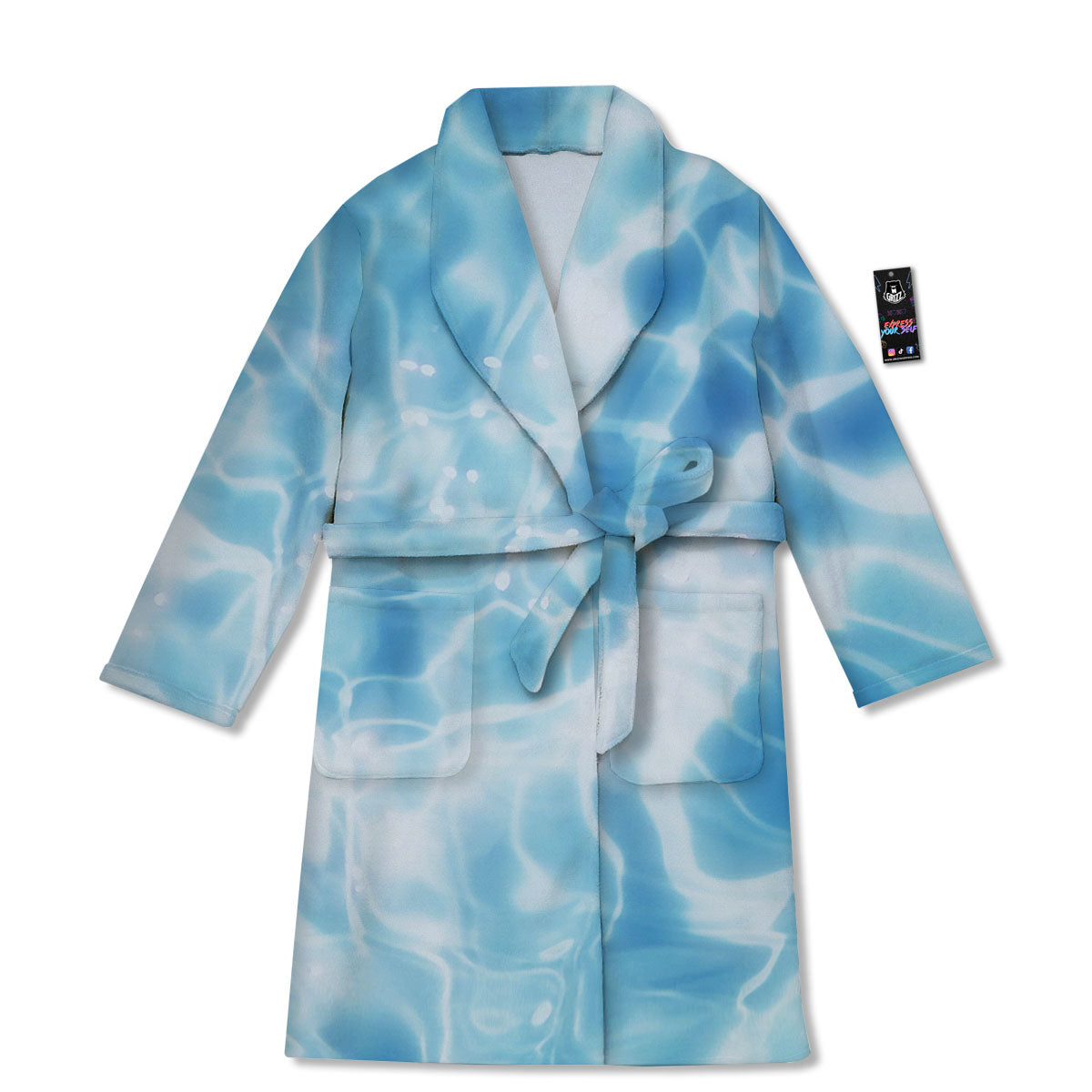 Surface Pool Water Print Bathrobe-grizzshop