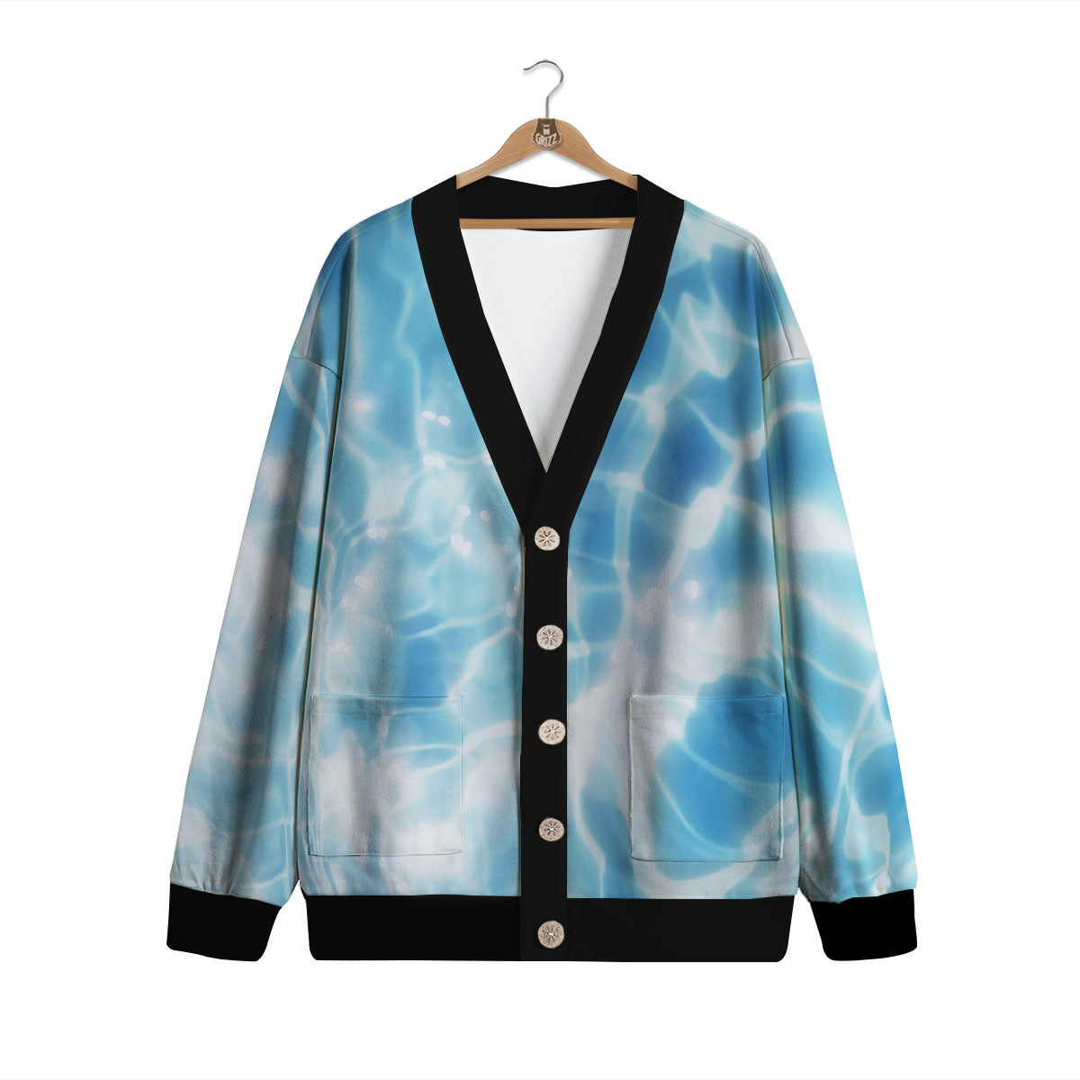 Surface Pool Water Print Cardigan-grizzshop