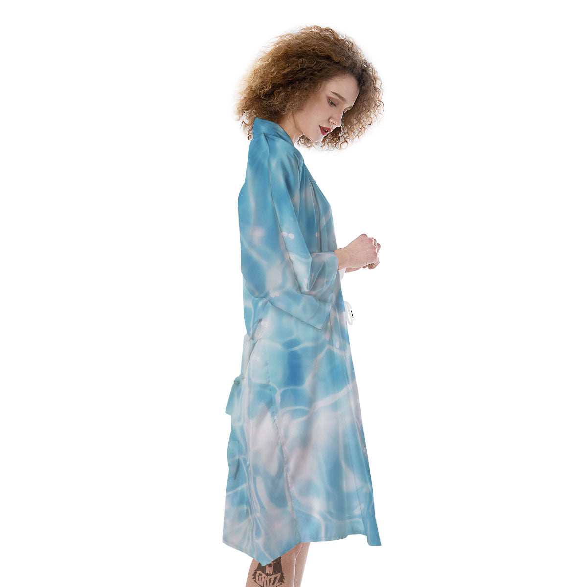 Surface Pool Water Print Kimono-grizzshop