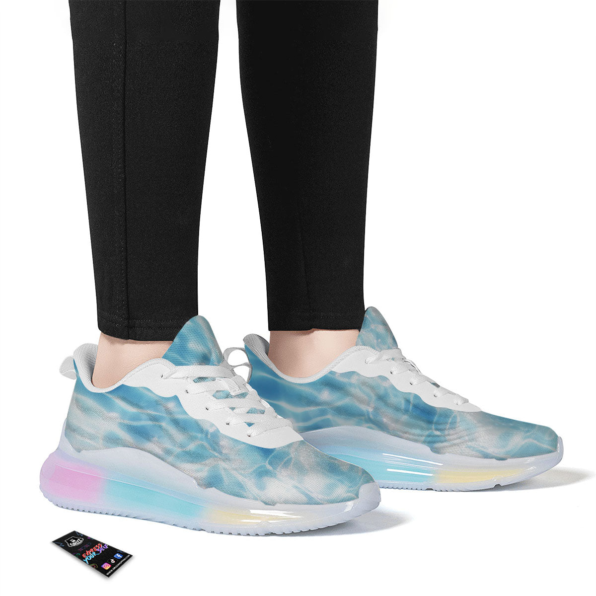 Surface Pool Water Print Running Sneakers-grizzshop