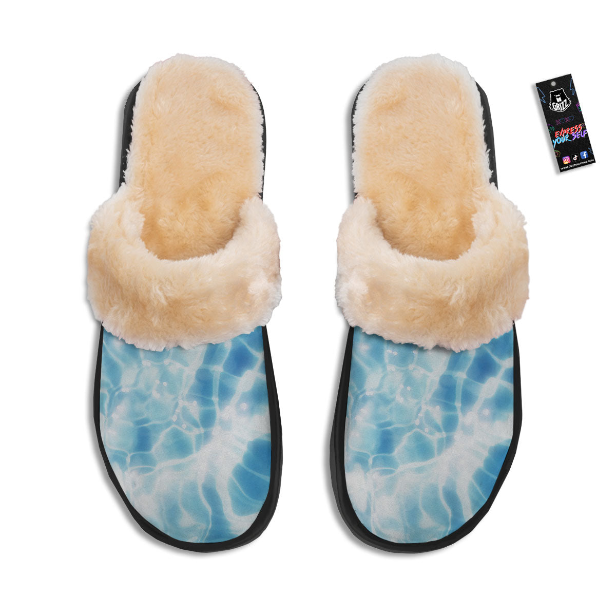 Surface Pool Water Print Slippers-grizzshop