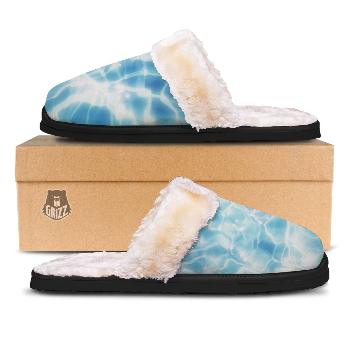 Surface Pool Water Print Slippers-grizzshop
