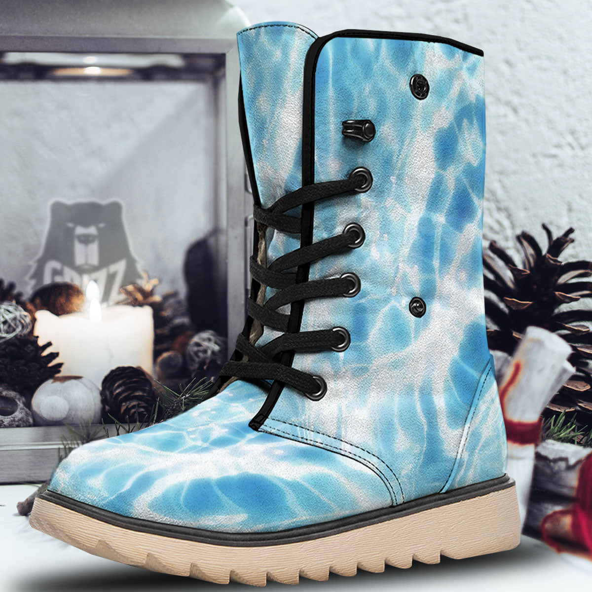 Surface Pool Water Print Snow Boots-grizzshop