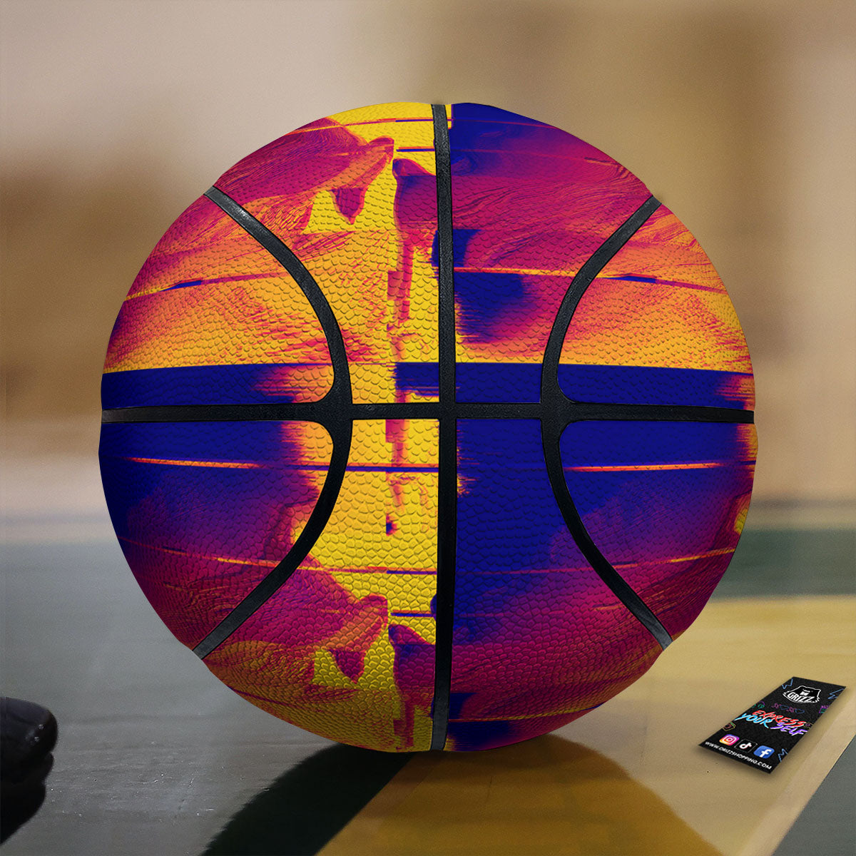 Surface Psychedelic Print Pattern Basketball-grizzshop