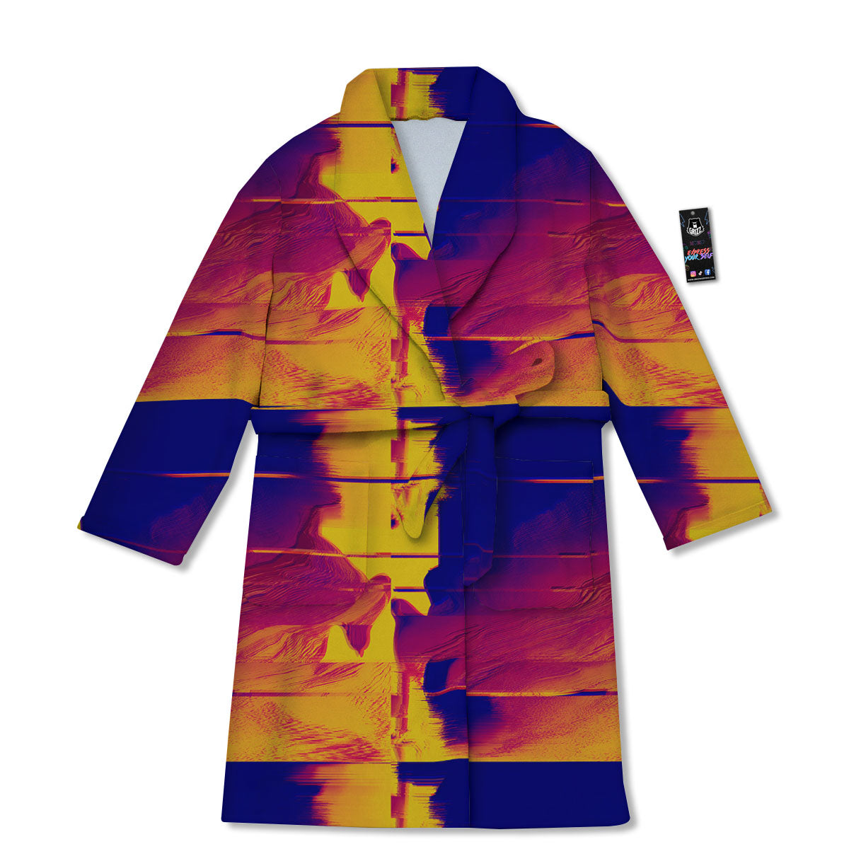Surface Psychedelic Print Pattern Bathrobe-grizzshop