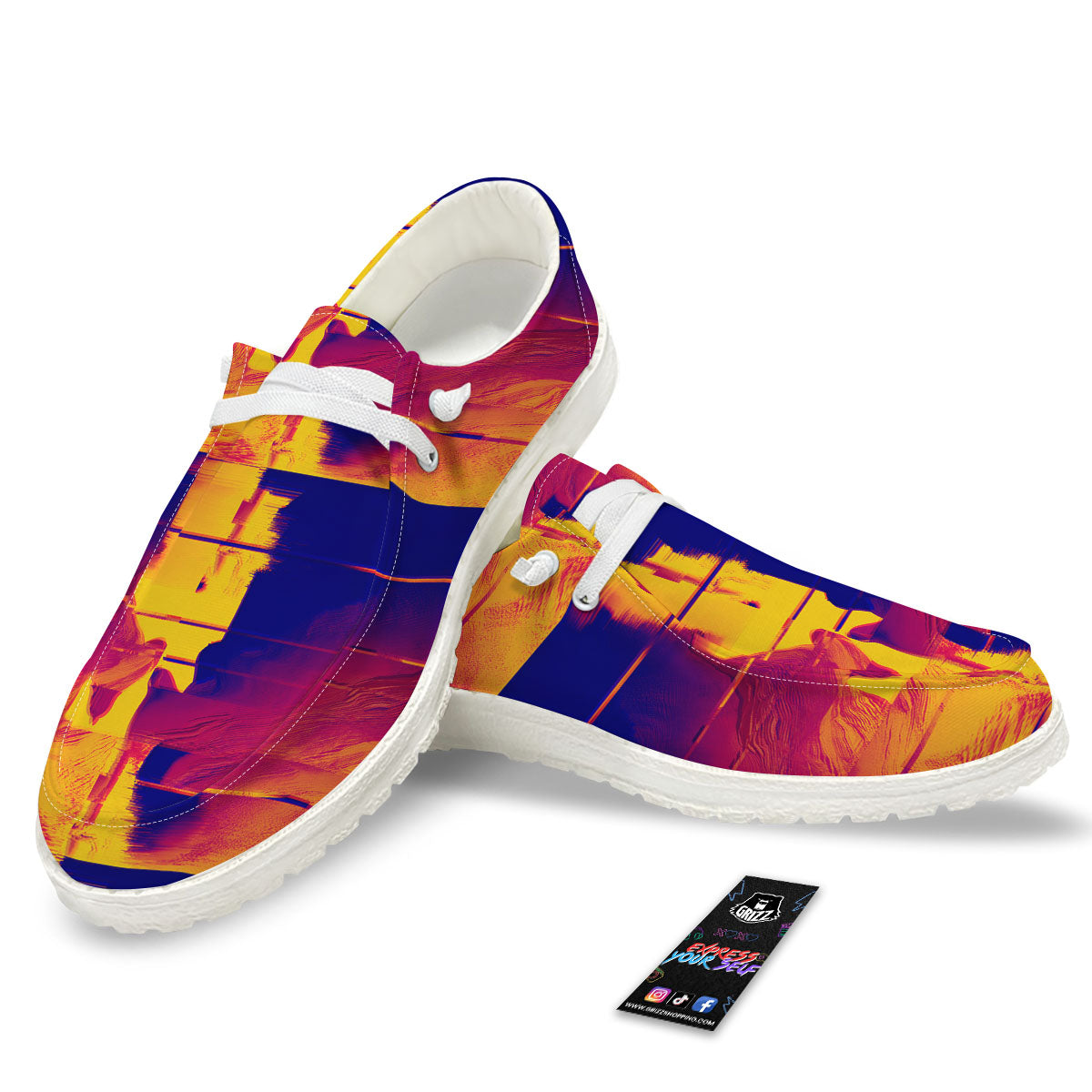 Surface Psychedelic Print Pattern Black Loafers-grizzshop