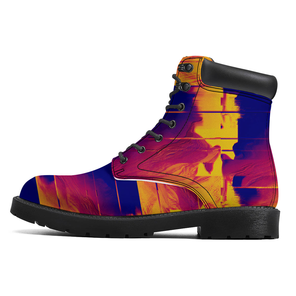 Surface Psychedelic Print Pattern Boots-grizzshop