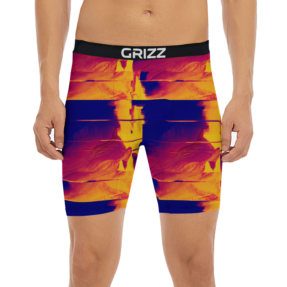Surface Psychedelic Print Pattern Boxer Briefs-grizzshop