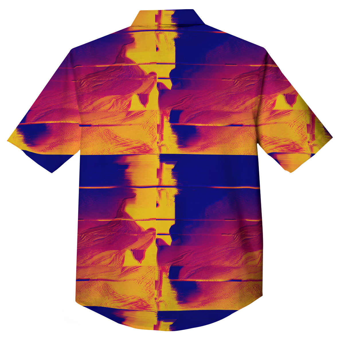 Surface Psychedelic Print Pattern Button Up Shirt-grizzshop
