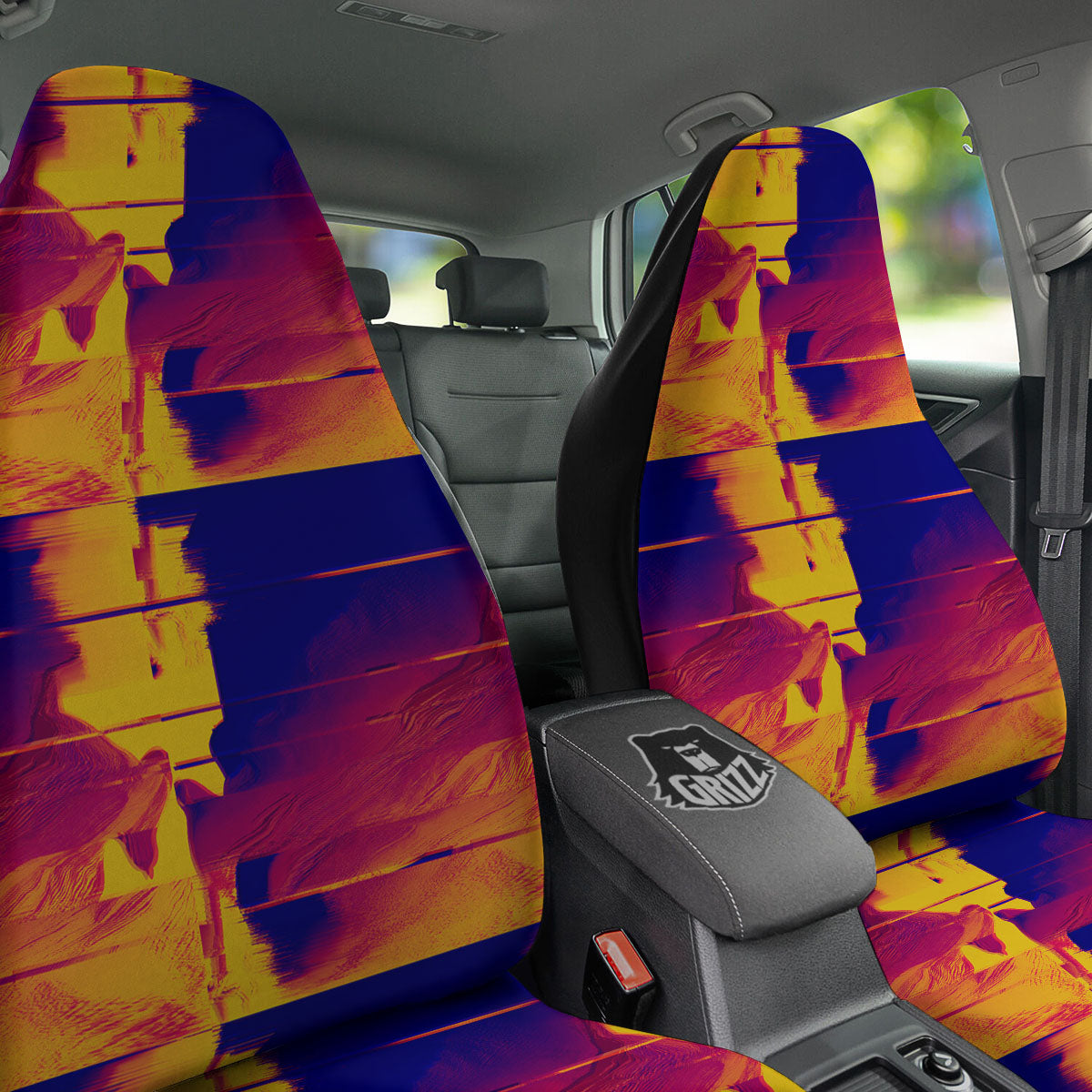 Surface Psychedelic Print Pattern Car Seat Covers-grizzshop
