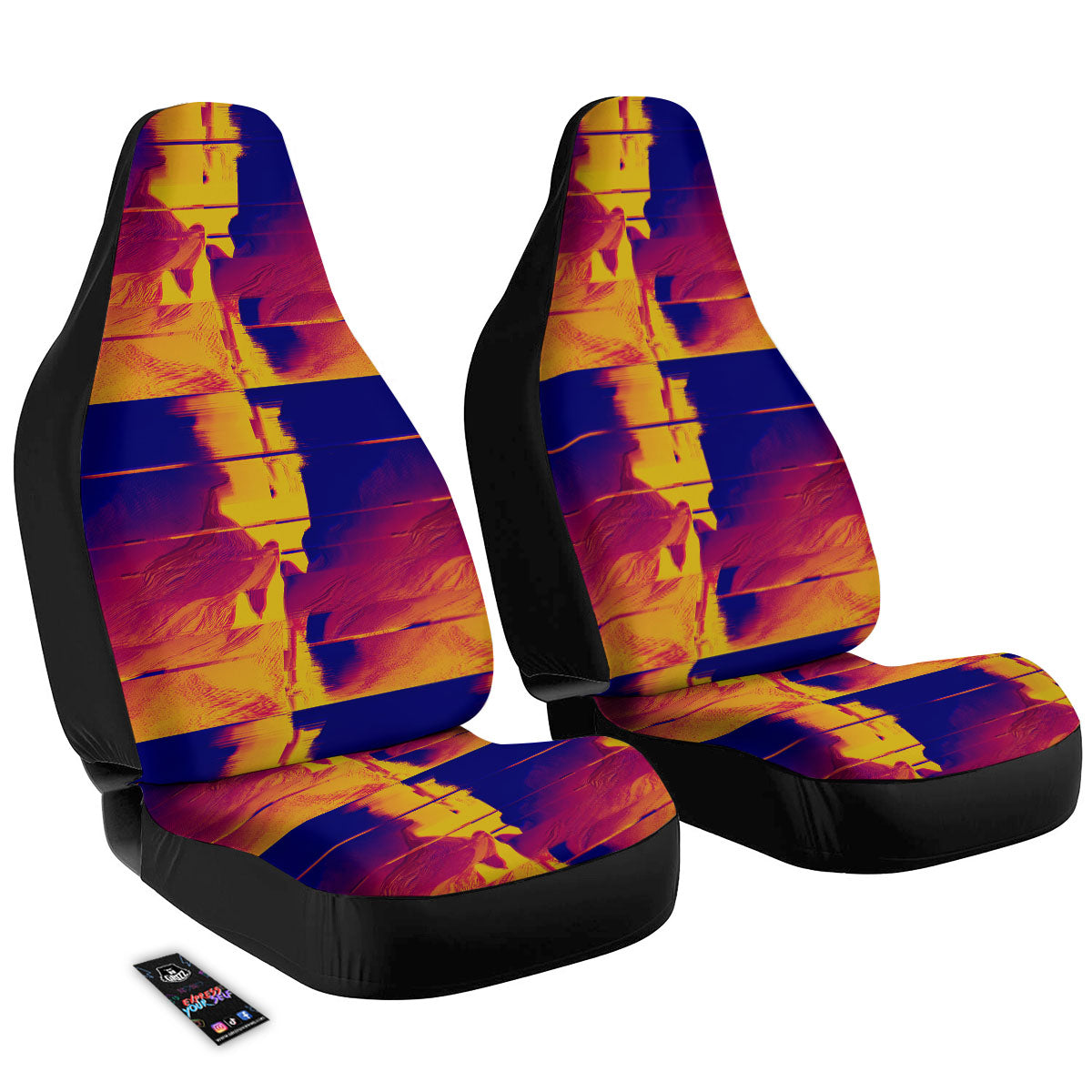 Surface Psychedelic Print Pattern Car Seat Covers-grizzshop