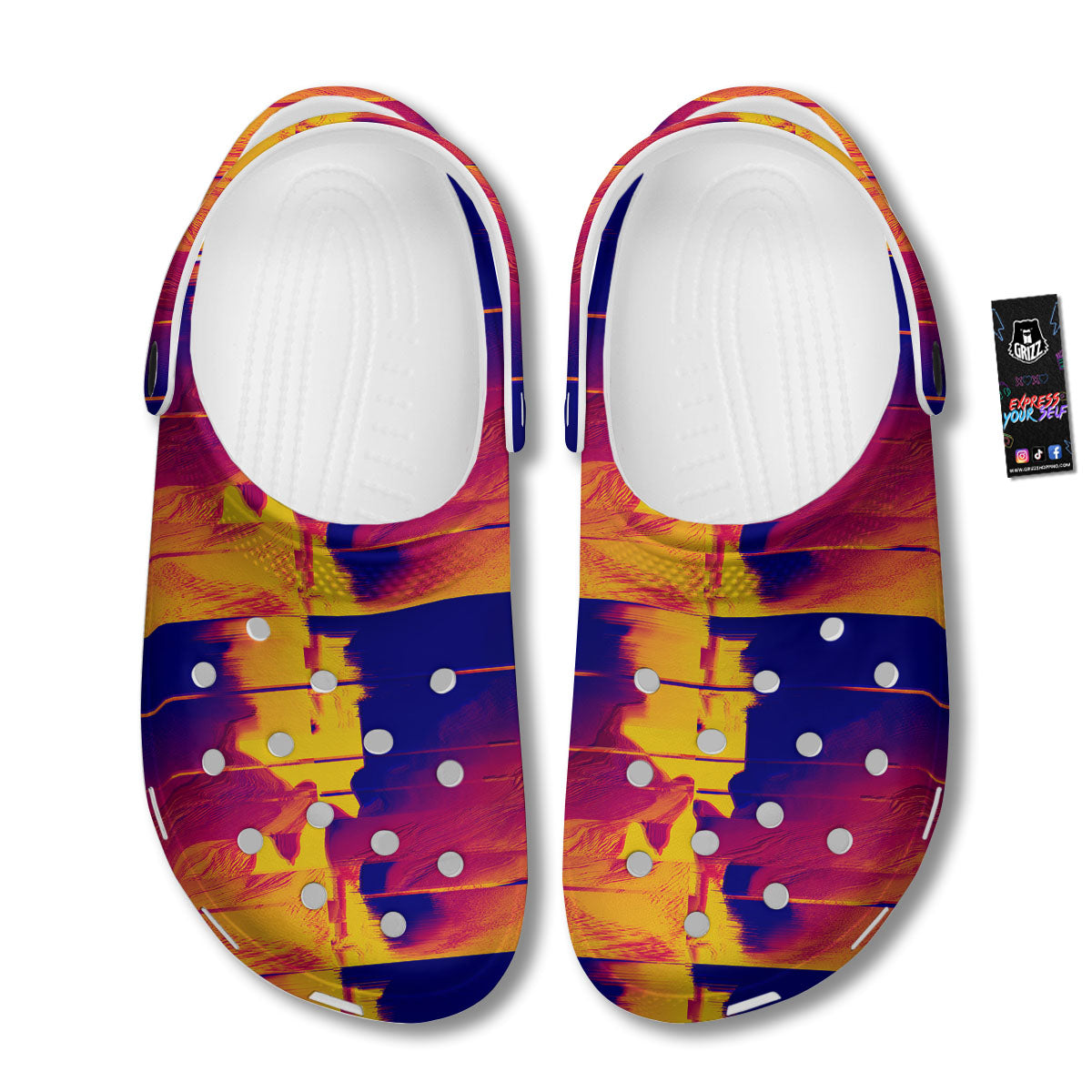 Surface Psychedelic Print Pattern Clog-grizzshop