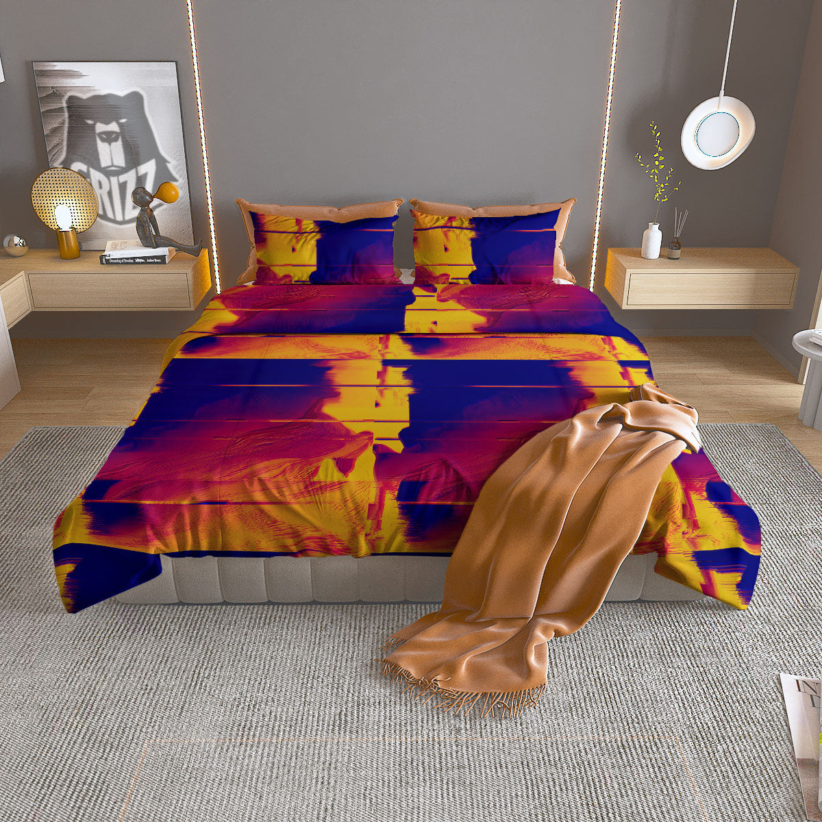 Tennis Balls Print Pattern Duvet Cover Bedding Set