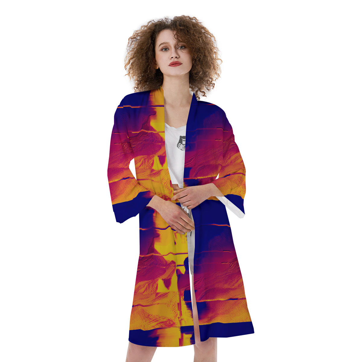 Surface Psychedelic Print Pattern Kimono-grizzshop