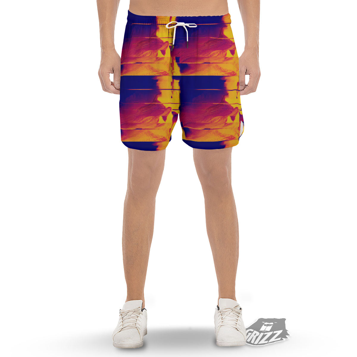 Surface Psychedelic Print Pattern Men's Gym Shorts-grizzshop