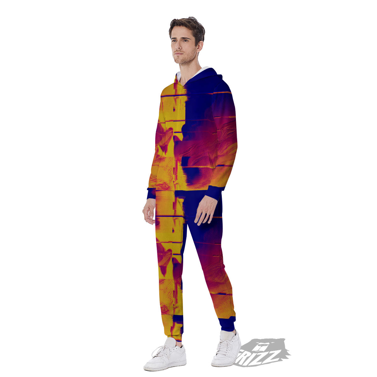 Surface Psychedelic Print Pattern Men's Jumpsuit-grizzshop