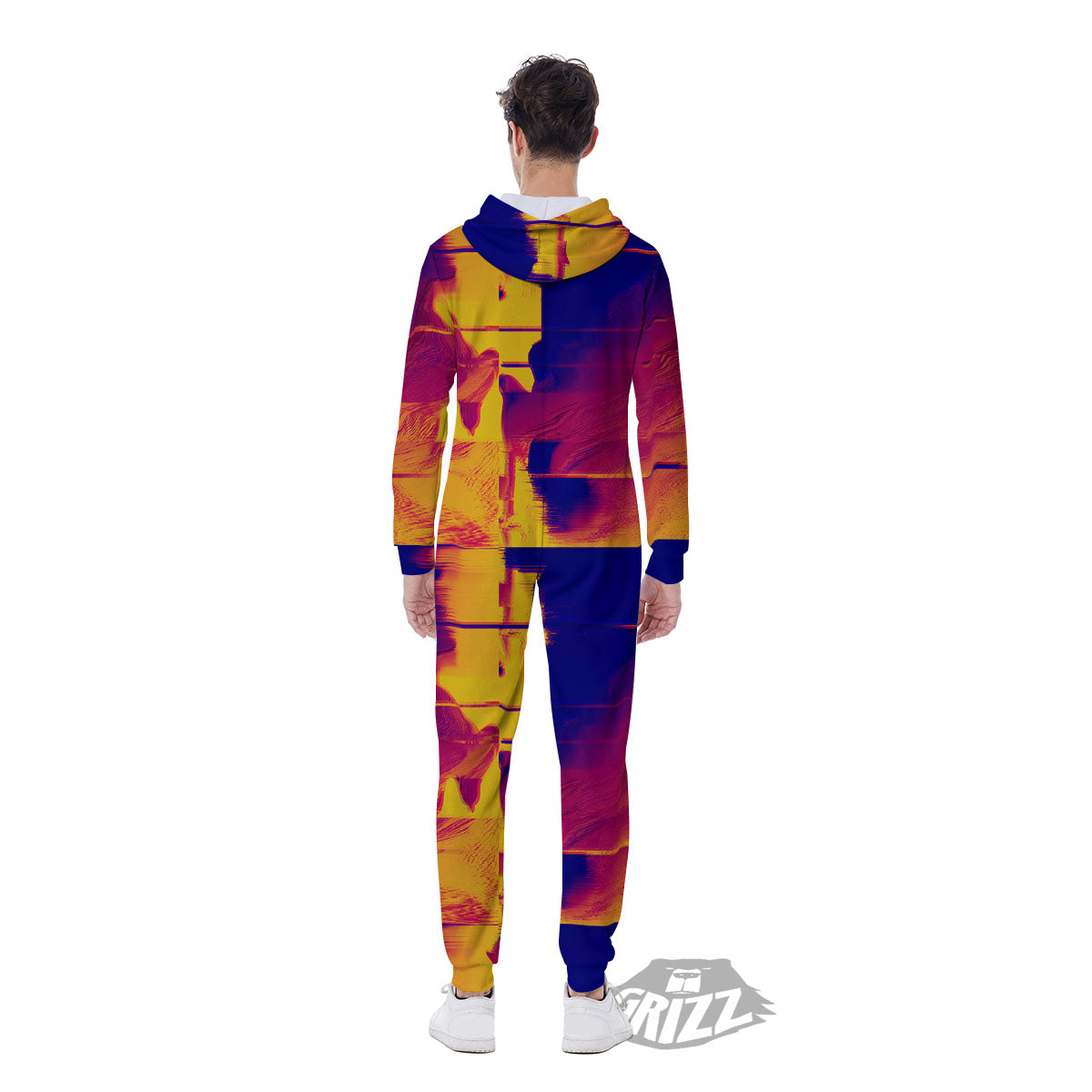 Surface Psychedelic Print Pattern Men's Jumpsuit-grizzshop